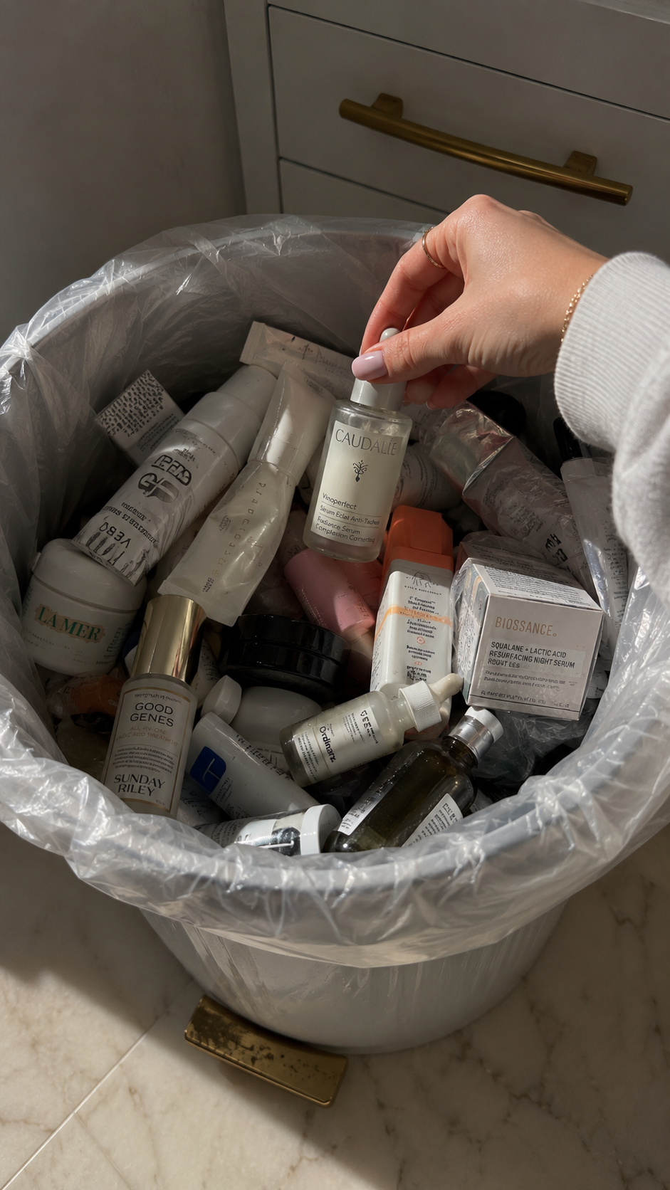 A skincare serum being applied
